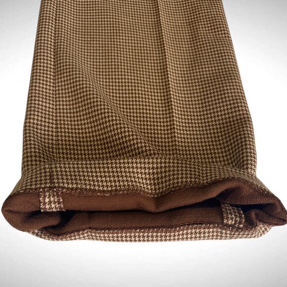 Favorite Daughter Size 10 Plaid‎ Toffee Houndstooth Trouser Wide Leg Pants Work - Picture 10 of 12